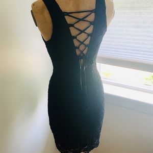 VINTAGE RAMPAGE 1990’s BLACK LACE MINI DRESS